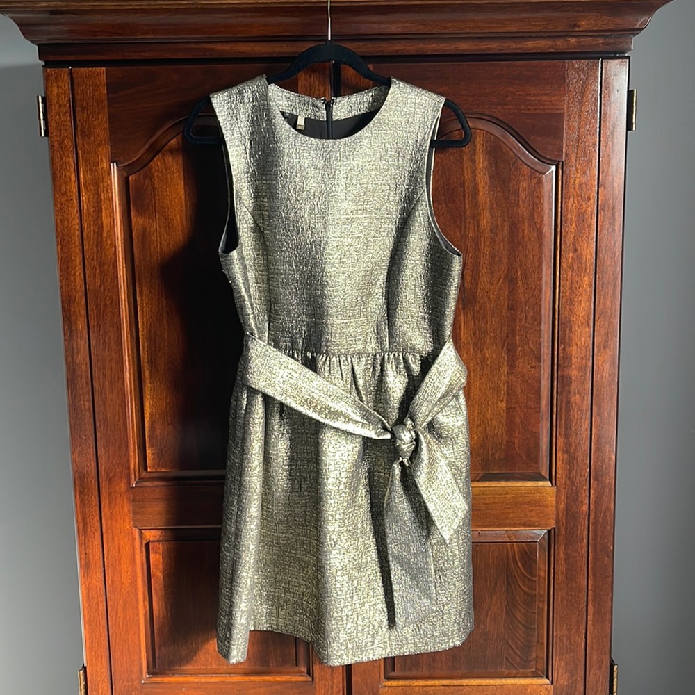 Anthropologie 4c Gold Metallic Sheath Cocktail Dress
